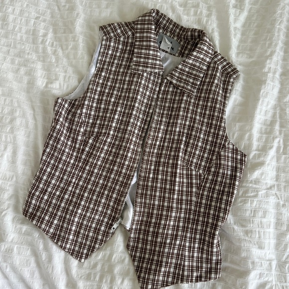 Vintage Plaid Zip-Up Vest - Picture 2 of 2